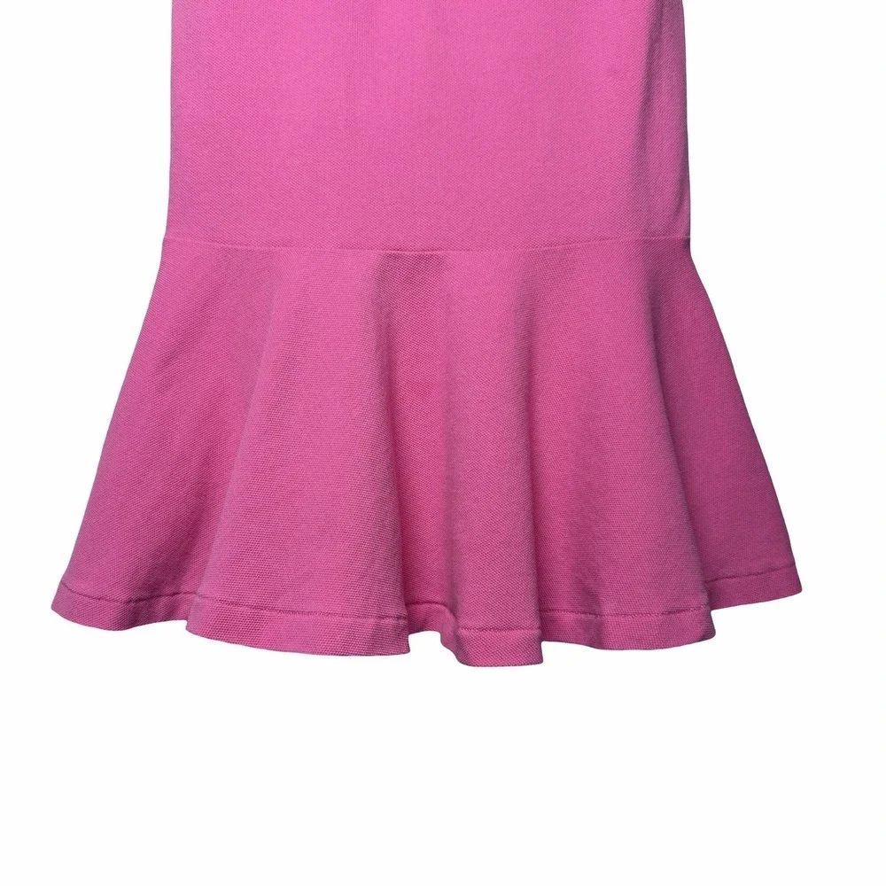 Ralph Lauren Girls Pink Polo Pique Drop Waist Dress 4T Pony Logo 100% Cotton